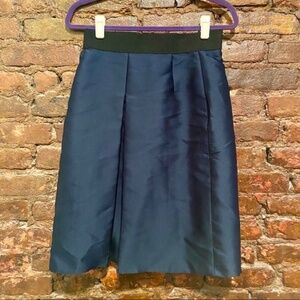 NWT Akris Punto Navy Blue Knee Length Midi Skirt